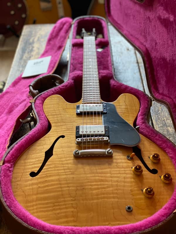 Gibson Vintage 1991 ES 335 Dot Natural Figured Electric Guitar Huge Flame w/ OHSC image 1