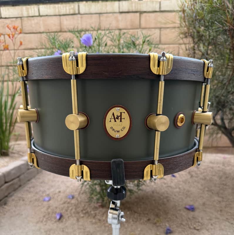 A&F Drum Co. Kimball Green Maple Club Snare Drum 14x6.5 image 1