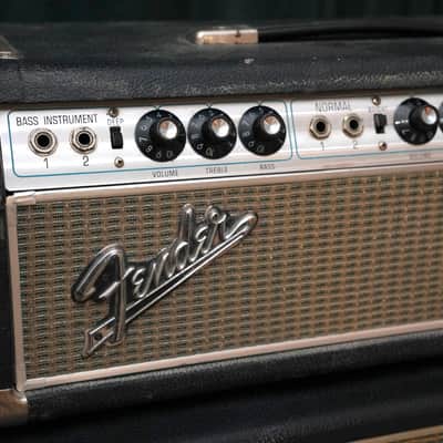 1969 Fender Bassman "Drip Edge" 2-Channel 50-Watt Guitar Amp Head & Cabinet image 10