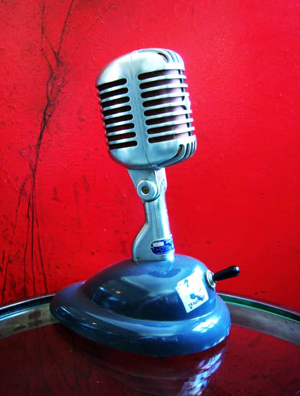Immagine Vintage 1950's Shure 55S Unidyne dynamic cardioid Microphone w S36 stand Elvis prop display repair - 1