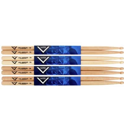 Vater 5A Los Angeles Hickory Drum Sticks Consumer 4 Pair Value Pack VTR-VSP5AW image 2
