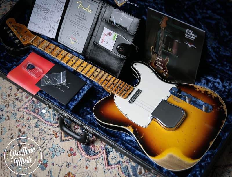 2022 Fender Custom Shop 65' Tele Custom Heavy Relic 3 Tone Sunburst image 1