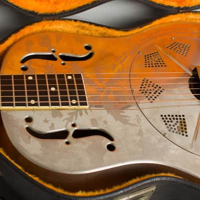 National  Style 0 Replicon Resophonic Guitar (2008), ser. #13863, original black hard shell case. image 13