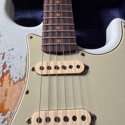 Fender 1960 Stratocaster Heavy Relic Sonic Blue over Sunburst 2023 image 6
