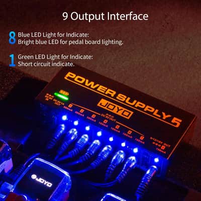 JOYO Built-in 4400mAh Rechargeable Battery Guitar Effect Pedal Power Supply 8 Outputs 9V 12V 18V (100mA, 500mA) Jacks & 5V/1A USB Port (JP-05) (Price includes the import duty to US buyer) image 7