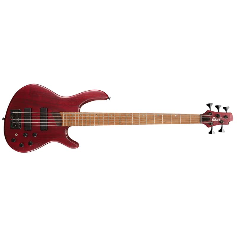 Cort Artisan B5 Plus AS RM 5-String Bass, Bartolinis, Open Pore Burgundy Red image 1