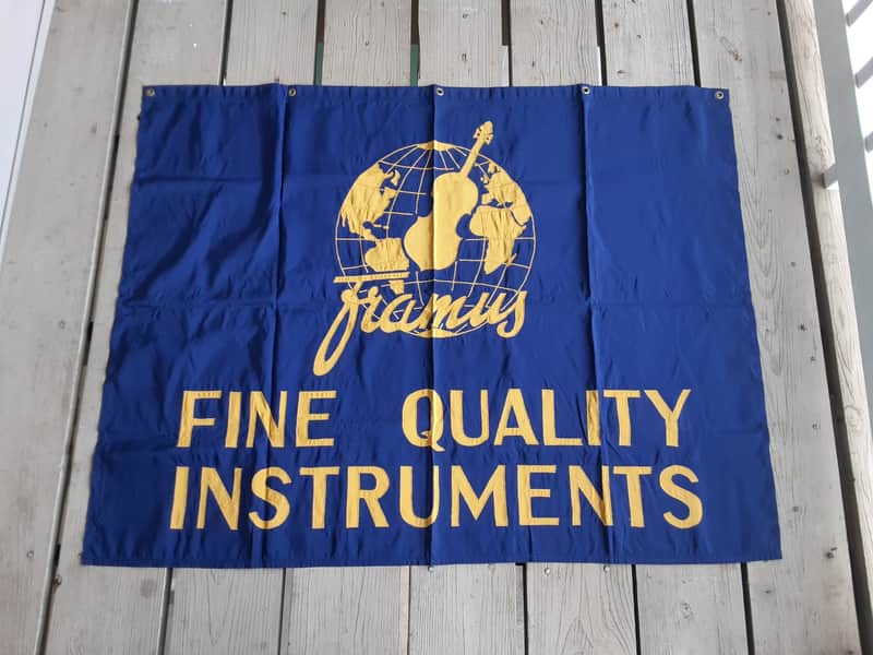 Vintage 1960's Framus "Fine Quality Instruments" Guitar Trade Show Banner! One of a Kind, Music Store Display Sign! image 1