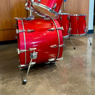 Tama Granstar Custom 5-Piece Drum Set - 1987 - Candy Apple Red - with Hard Shell Cases image 4