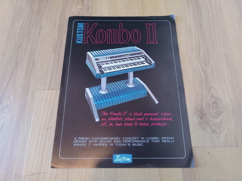 Vintage 1960's Kustom Kombo II Organ / Piano Tuck and Roll Flyer! Rare, Original Case Candy, Paperwork! image 1