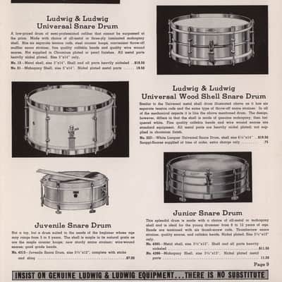 Ludwig 10-24 Juvenile/Junior 7.5"Single-Tension Thumb Rod Snare/Tom Drum W&A 30s image 3