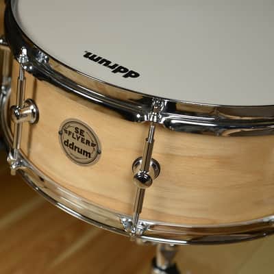 Ddrum SE Flyer 12/14/18/5.5x14 4pc Drum Kit Satin Natural Lacquer w/Ash Outer Ply image 8