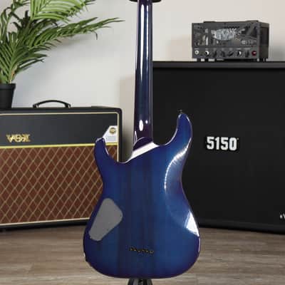 2015 Schecter USA Custom Shop Hollywood Classic Blue Crimson Flame Maple Top HH #15-10026 image 2