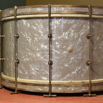 1920's Ludwig & Ludwig 14"x27.5" Bass Drum in Lavender Pearl image 7