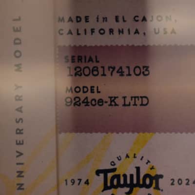 Taylor 50th Anniversary 924ce-K LTD 2024 - Natural image 12