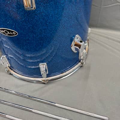 Vintage Apollo 1960s-1970s Drum Kit 5pc Set Import Blue Sparkle Toms Snare Kick image 3