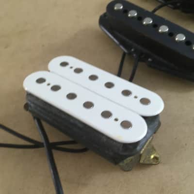 Rare Vintage Complete HSS Strat Pickup Set Natural Relic Humbucker Ceramic Pups MIJ Style image 5