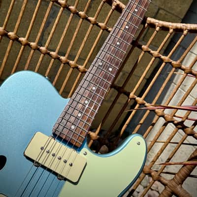 Squier FSR Thinline Cabronita, Ice Blue Metallic w/Matching Headstock & Upgrades, Paranormal Fender Telecaster image 4