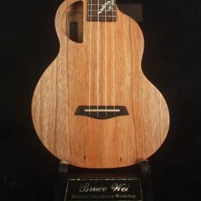 Handcrafted Soprano Ukulele, Solid Taiwania Archback, Turtle Inlay, Soft-bag, Bruce Wei UKB13-2002 imagen 6