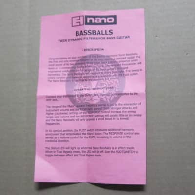 kind of lightly handled Electro-Harmonix EMPTY CARDBOARD BOX and original Owner's Manual ONLY for Nano BASSBALLS Twin Dynamic Filters for Bass (NO pedal, NO warranty / registration paperwork) 2010s image 21