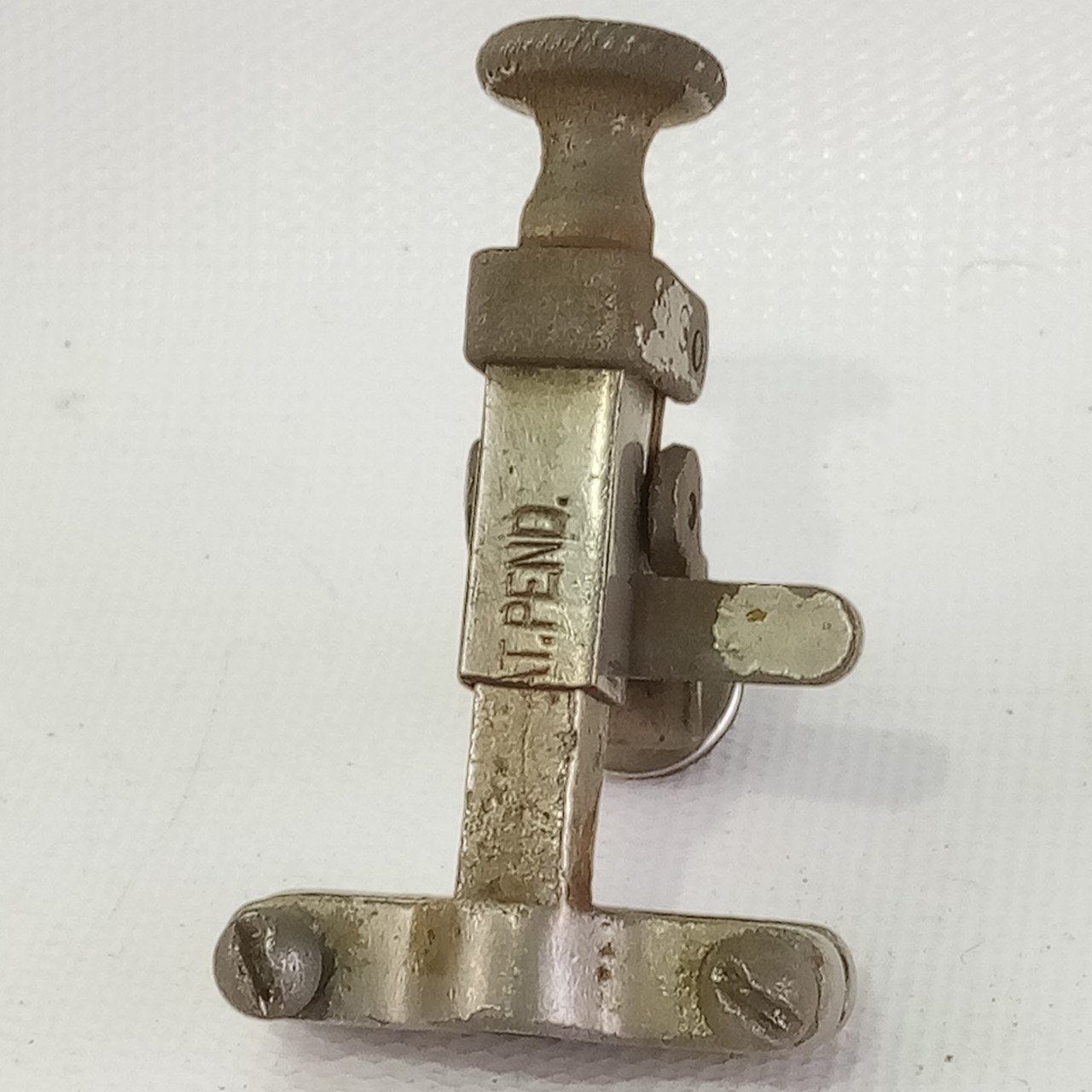 Duplex Snare Drum Throw-Off/Strainer Vintage 1900s Single-Point Pat Pend Nickel — main photograph