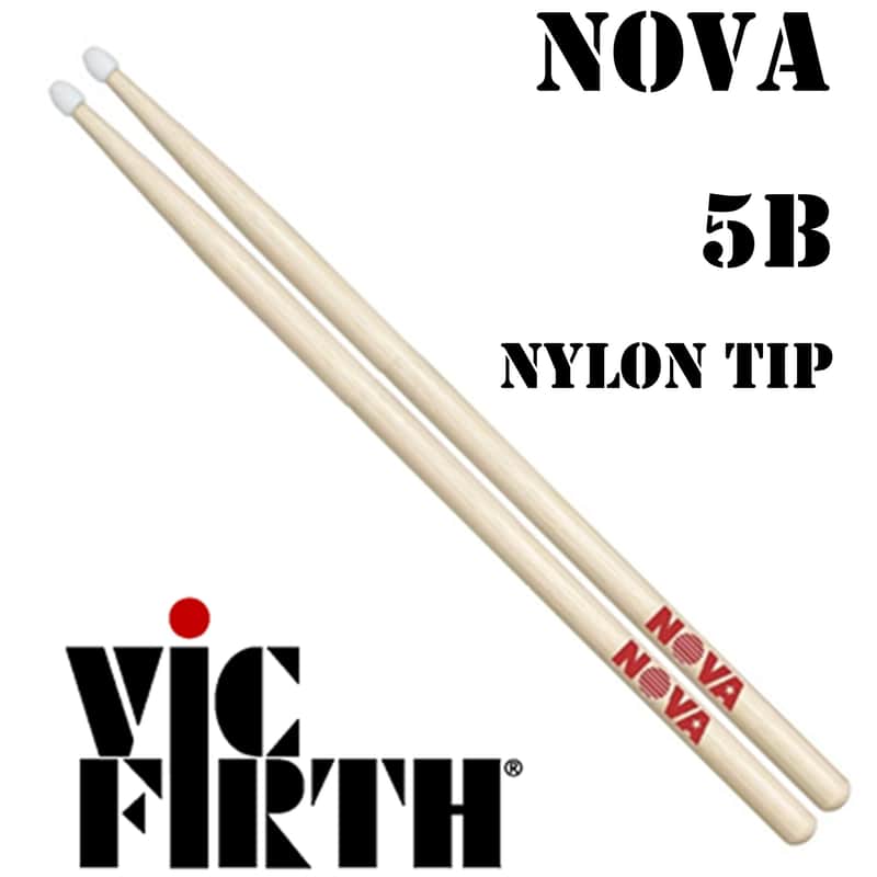 Vic Firth Nova Drumsticks 5B Hickory Nylon Tip image 1