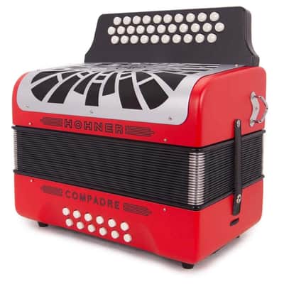 Hohner Compadre Series Accordion G/C/F Keys 2010s - Red image 7
