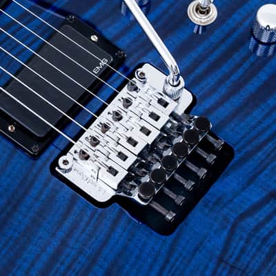 2003 Jackson USA Select Dinky DK1 Trans Blue Flame Top w/ EMG, Floyd Rose & Case image 8