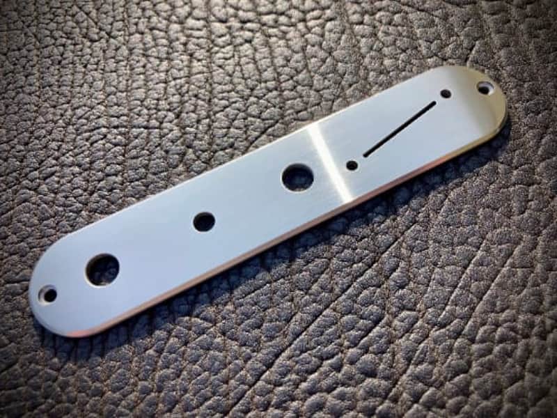 Van Dyke-Harms Telecaster Control Plate, Angled Switch w/Toggle, Stainless Steel 2023 - Stainless Steel image 1
