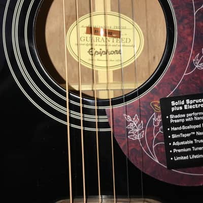Epiphone Limited Edition Hummingbird Pro Electric/Acoustic Guitar – Ebony image 3