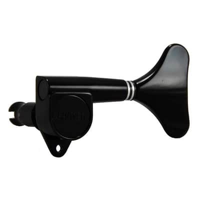 Grover 144BCL4 Mini Bass Guitar LEFT-HAND Tuning Machines 4 In-Line, Black Chrome image 2