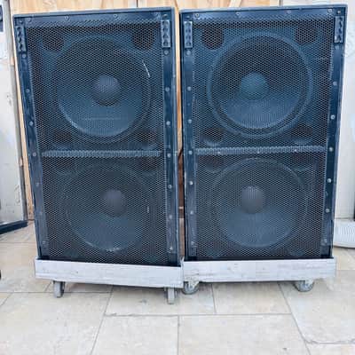 EAW SB750F Dual 18" Sub-Woofer Speakers - PAIR w/Dollies - Tested & Working image 1