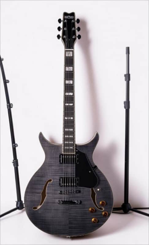Washburn SH35TB Wing Series Semi Hollow Electric Guitar w/Gigbag, Trans Black image 1