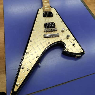 RARE Washburn PT-60 Flying V 2003 - Metal Silver Diamond Plate