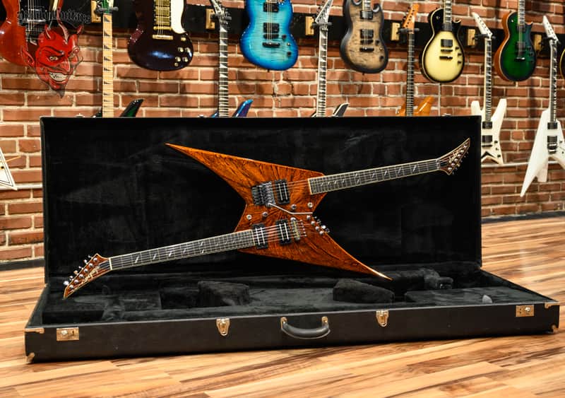 Jackson USA Custom Shop Back to Back Double Neck Rhoads One Off Master Built by Pablo Santana  Rootbeer Swirl 2005 w/OHSC image 1