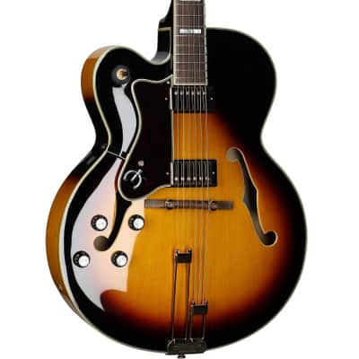 Epiphone Broadway Left-Handed Hollowbody Electric Guitar (with Gig Bag), Vintage Sunburst image 1