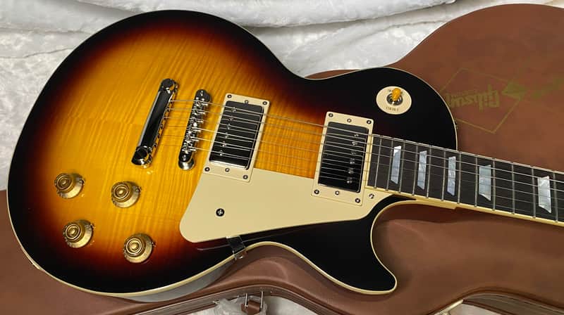 NEW ! Epiphone Inspired by Gibson 1959 Les Paul Standard Reissue Electric Guitar - Dark Burst - Flame Top - 10.1 lbs - Authorized Dealer - G07146 image 1