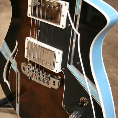Whalehazard Andromeda Elite 2018 Walnut Burst/Sonic Blue image 4
