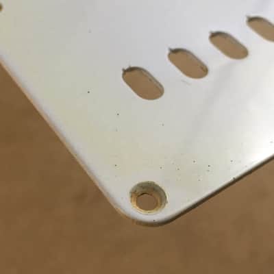 Vintage Fender Natural Aged Relic 1ply Guitar Strat Back Plate Tremolo Cover Made in USA Rare image 4