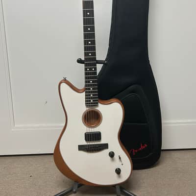Fender American Acoustasonic Jazzmaster Acoustic Electric Guitar - Arctic White image 1