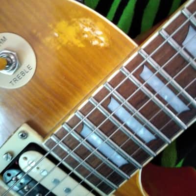 Les Paul-Style DK  Custom Peter Green Relic - Figured Dirty Lemon One-of-a-Kind Guitar that Captures the Greeny Vibe image 6