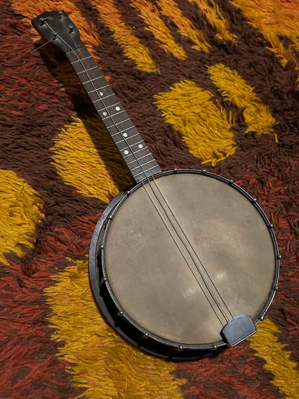 Vintage 1920s–30s Banjo Ukulele / Banjolele – Prewar Chicago Made – Grover Pat. Tailpiece – Original Skin Head - COOL! image 1