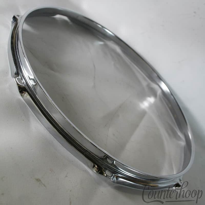 Ludwig 15"10Lug Snare Side Drum Resonant Rim/Hoop Triple-Flange Chrome Marching image 1