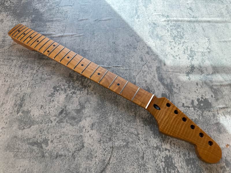 BMC Guitar 5AAAAA FLAME MAPLE Neck Strat® Stratocaster® 22 Fret Roasted With Maple Fingerboard Nitro Lacquer 9.5 Radius STFMM5A #1 image 1