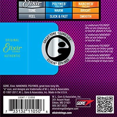 Elixir 11050 Bronze Polyweb Acoustic Strings 12-53 Light 100% Genuine image 3