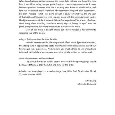 Trumpet Artistry Classical Solos For Trumpet Piano Music Minus One Bb Trumpet image 2