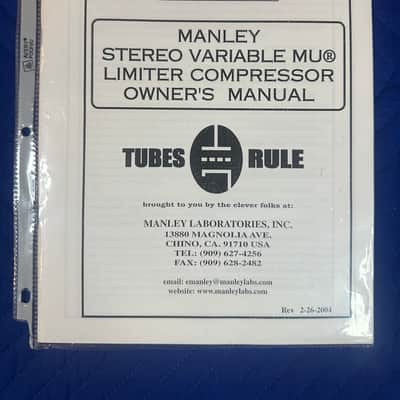 Manley Labs Variable MU Stereo Tube Compressor Limiter Mastering Version 2008 - Purple image 17