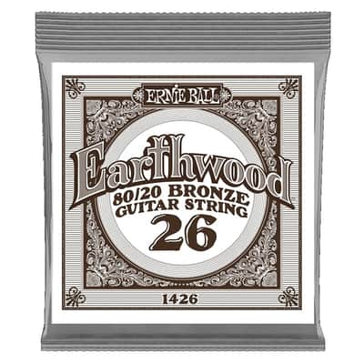 Ernie Ball P01426 .026 6 PACK! Earthwood 80/20 Bronze Acoustic Guitar String image 2