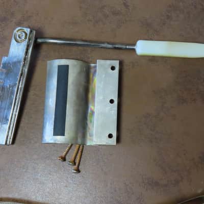 AGED Vibrola Tailpiece Nickel SHORT fits Gibson Firebird Flying V SG RELIC image 7