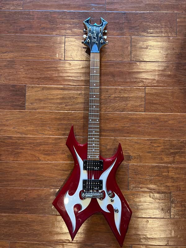 B.C. Rich Warlock Bronze Series Red w/ White Tribal | Reverb UK