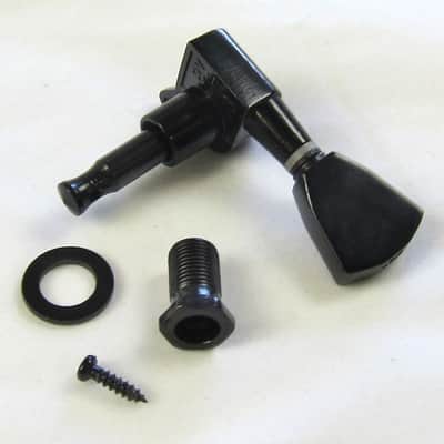BLACK 3 x 3 Venetian TULIP Keystone Tuners Die Cast Sealed Back Guitar Part image 4